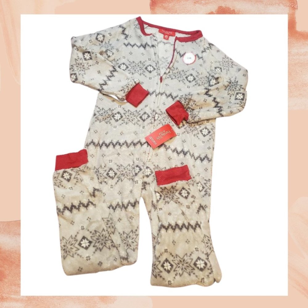 NWT Kid's Winter Fairisle One-Piece Pajama Jumpsuit